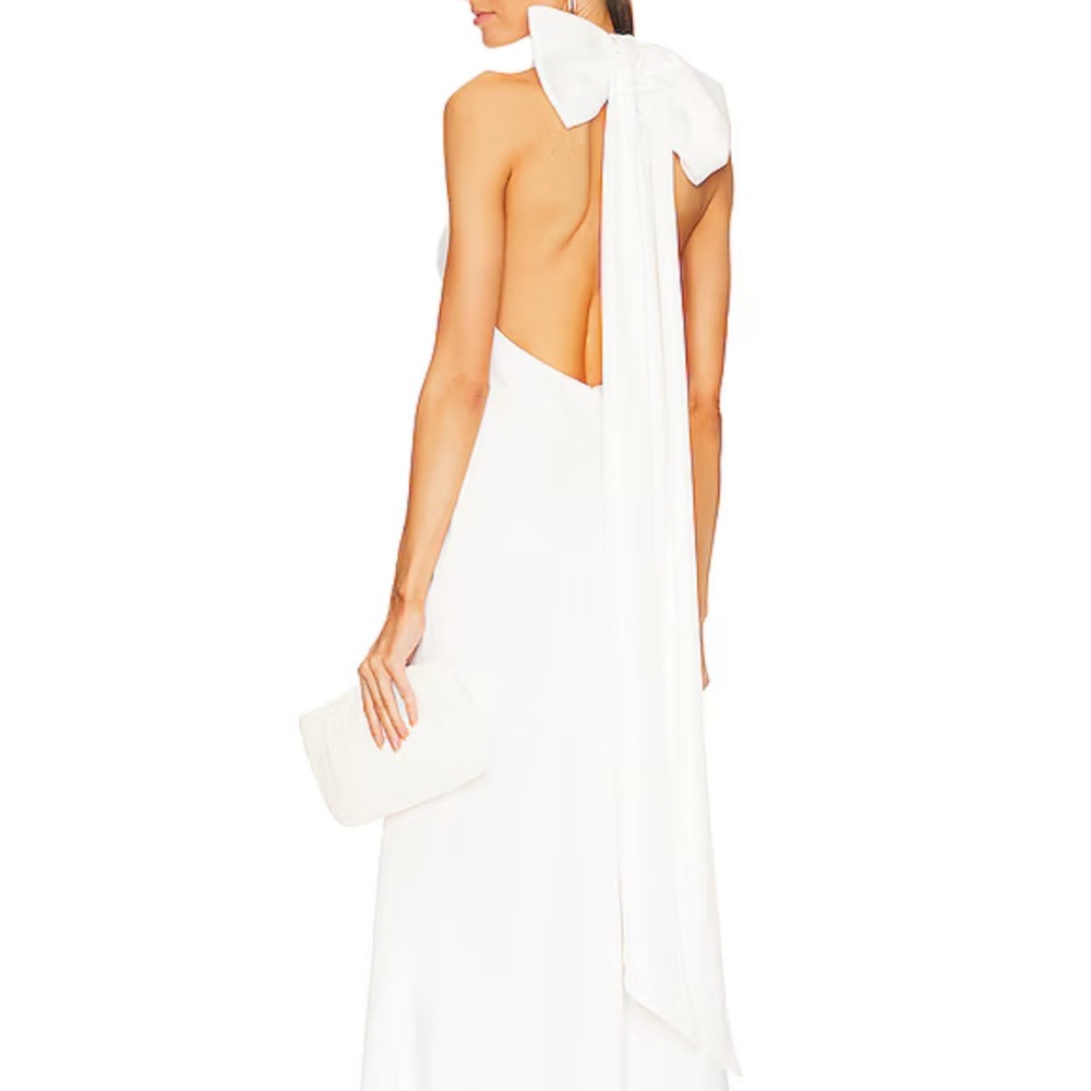 Misha x REVOLVE Evianna Satin Gown in Ivory